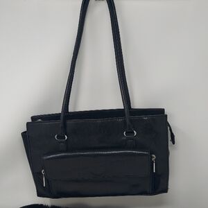 Preston & York Black Leather Shoulder Bag